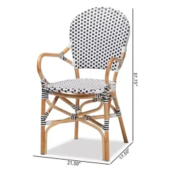 Kirklands Home Dining Chairs|Black and White Woven Dining Chairs, Set of 2