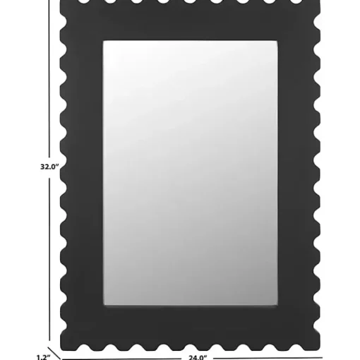 Kirklands Home Decorative Mirrors|Angular Scalloped Nadia Wall Mirror Black