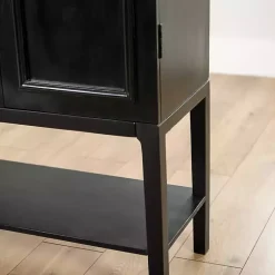 Kirklands Home Cabinets & Sideboards|Black Arch Wood Bar Cabinet