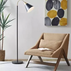 Kirklands Home Floor Lamps|Arched Cone Shade Floor Lamp Black