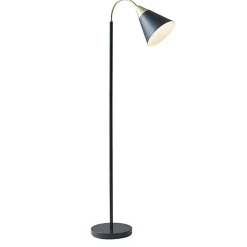 Kirklands Home Floor Lamps|Arched Cone Shade Floor Lamp Black