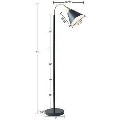 Kirklands Home Floor Lamps|Arched Cone Shade Floor Lamp Black