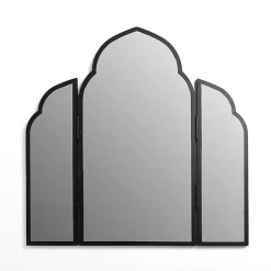 Kirklands Home Decorative Mirrors|Arched Trifold Wall Mirror Black