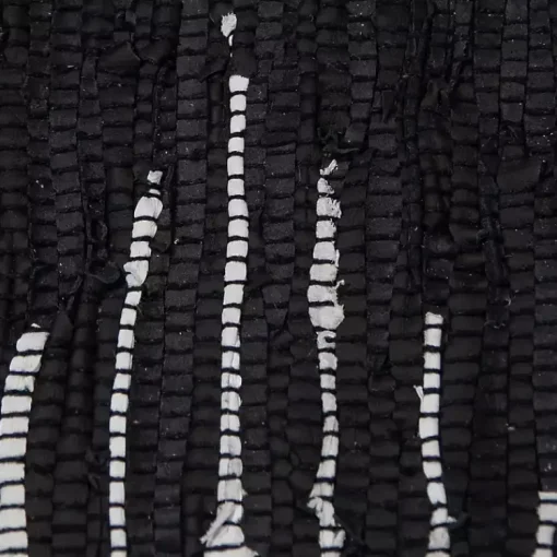 Kirklands Home Accent Rugs|Black Artisanal Leather Diamond Scatter Rug