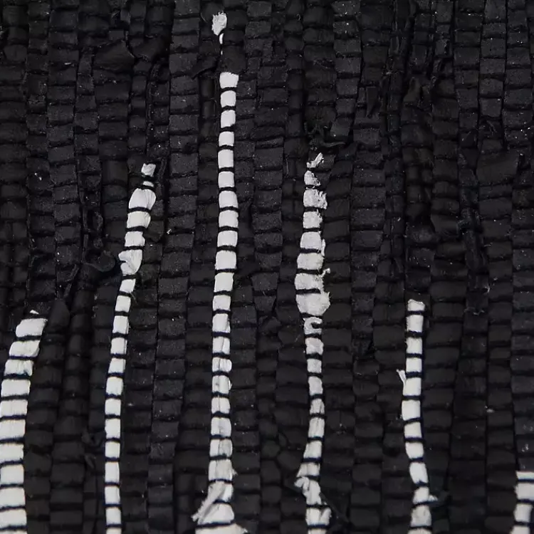 Kirklands Home Accent Rugs|Black Artisanal Leather Diamond Scatter Rug