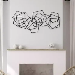 Kirklands Home Wall Plaques|Astraga Pentagon Plaque Black