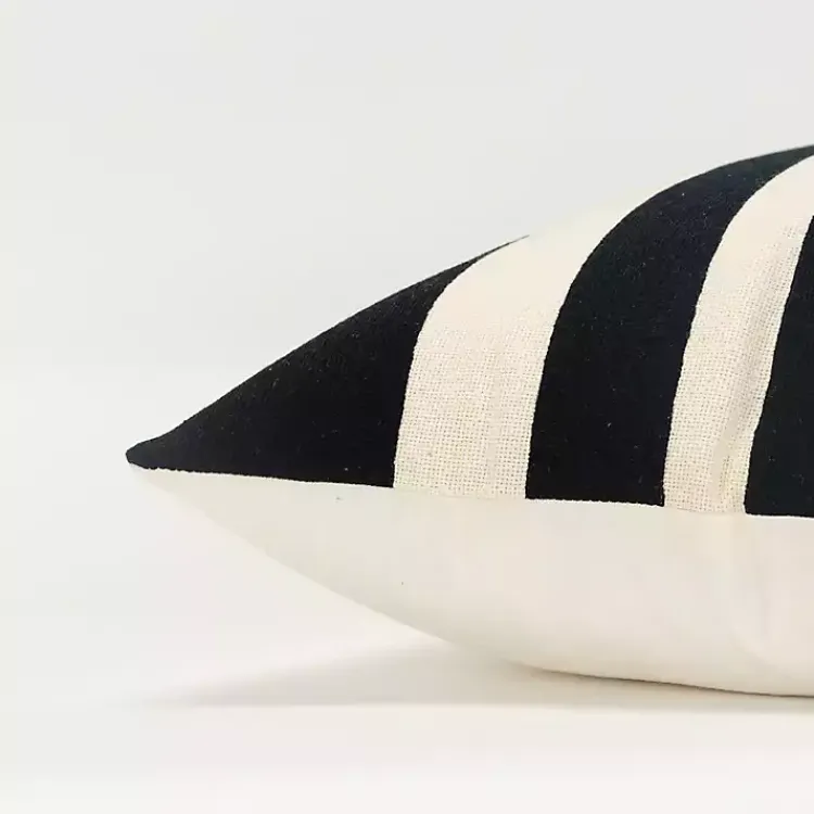 New Black Asymmetrical Linear Throw Pillow Pillows