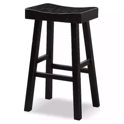 Kirklands Home Bar Stools & Counter Height Stools|Backless Cooper Bar Stools, Set of 2 Black