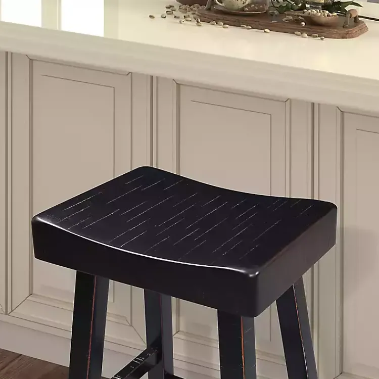 Kirklands Home Bar Stools & Counter Height Stools|Backless Cooper Bar Stools, Set of 2 Black