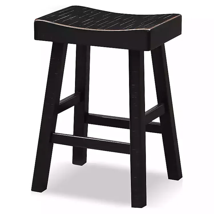 Kirklands Home Bar Stools & Counter Height Stools|Backless Cooper Counter Stools, Set of 2 Black