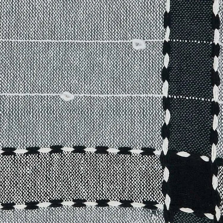 Discount Black Banded Tassel Edge Throw Blankets & Throws