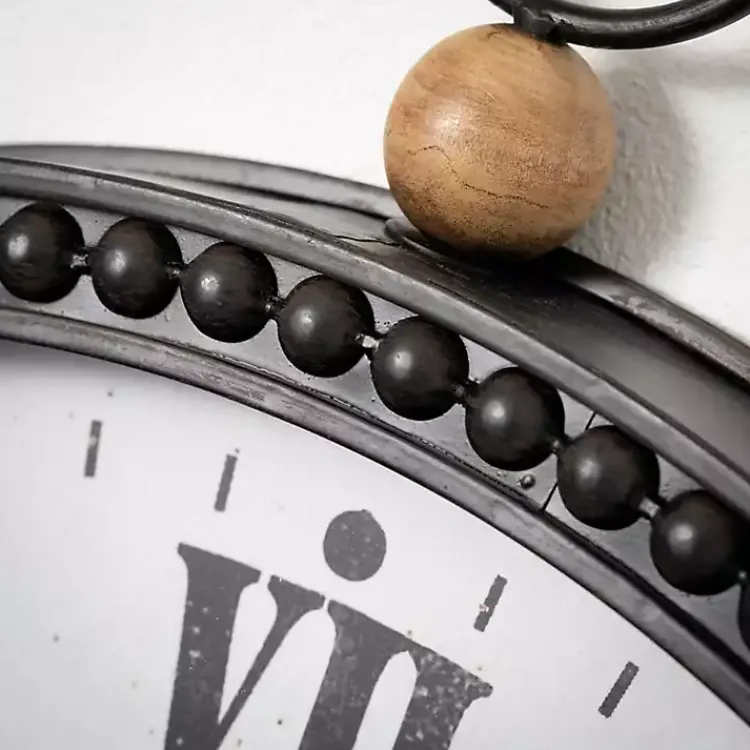 Kirklands Home Clocks|Black Beaded Metal Wall Clock