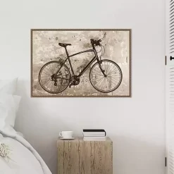 Kirklands Home Canvas Art|Black Bike Framed Canvas Art Print