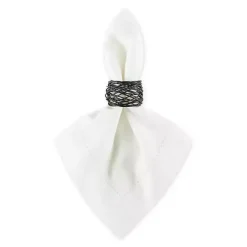 Kirklands Home Table Linens|Bird Nest 6-pc. Napkin Ring Set Black