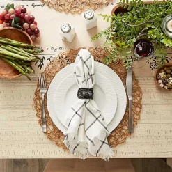 Kirklands Home Table Linens|Bird Nest 6-pc. Napkin Ring Set Black