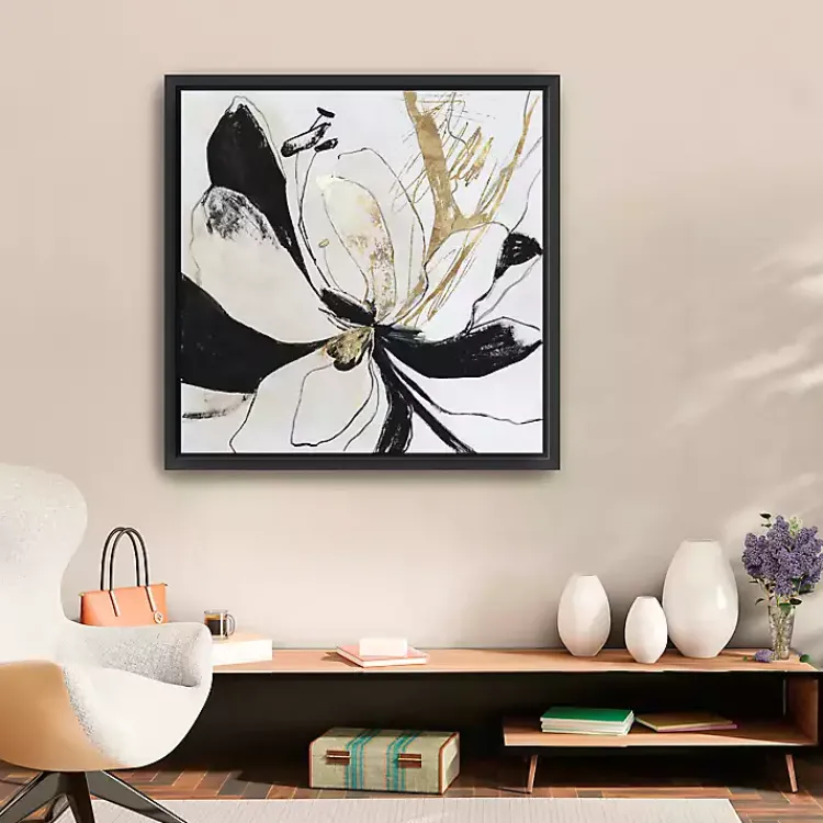 Kirklands Home Framed Art|Black Bloom II Framed Canvas Art Print