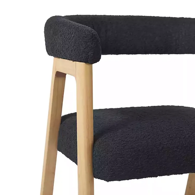 Kirklands Home Bar Stools & Counter Height Stools|Boucle Curved Back Ezra Counter Stool Black