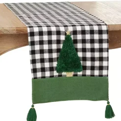 Kirklands Home Table Linens|Black Buffalo Check Christmas Tree Table Runner
