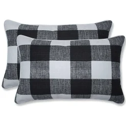 Kirklands Home Outdoor Cushions & Pillows|Buffalo Check Lumbar Pillows, Set of 2 Black