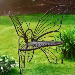 Kirklands Home Outdoor Seating|Butterfly Metal Patio Chair Black