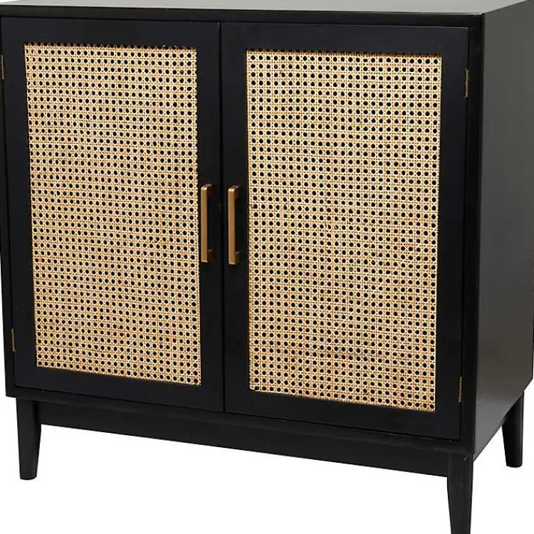 Kirklands Home Cabinets & Sideboards|Black Cane 2-Door Media Cabinet