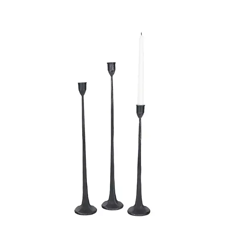 Hot Cast Iron Taper Candle Holders, Set of 3 Candle Holders