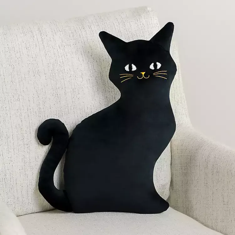 Outlet Cat Shaped Halloween Pillow Halloween