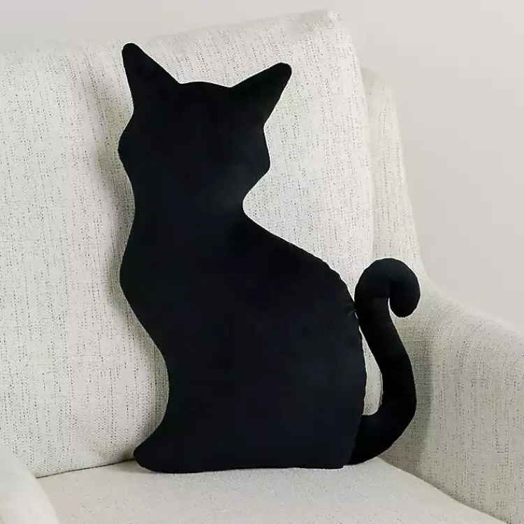 Outlet Cat Shaped Halloween Pillow Halloween