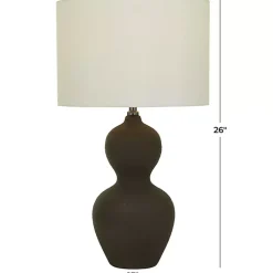Kirklands Home Table Lamps|Black Ceramic Hourglass Simple Large Table Lamp White