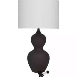 Kirklands Home Table Lamps|Black Ceramic Hourglass Simple Large Table Lamp White