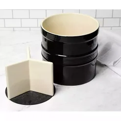 Kirklands Home Kitchen Storage|Ceramic Oversized Crock with Divider Black