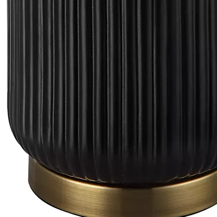 Kirklands Home Table Lamps|Black Ceramic Ribbed Table Lamp White