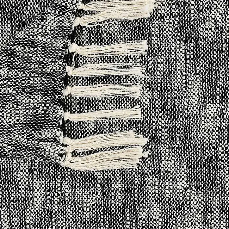 Sale Black Chambray Fringe Throw Blankets & Throws
