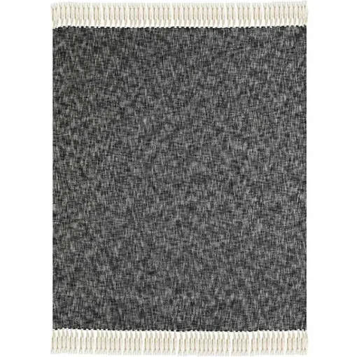 Sale Black Chambray Fringe Throw Blankets & Throws