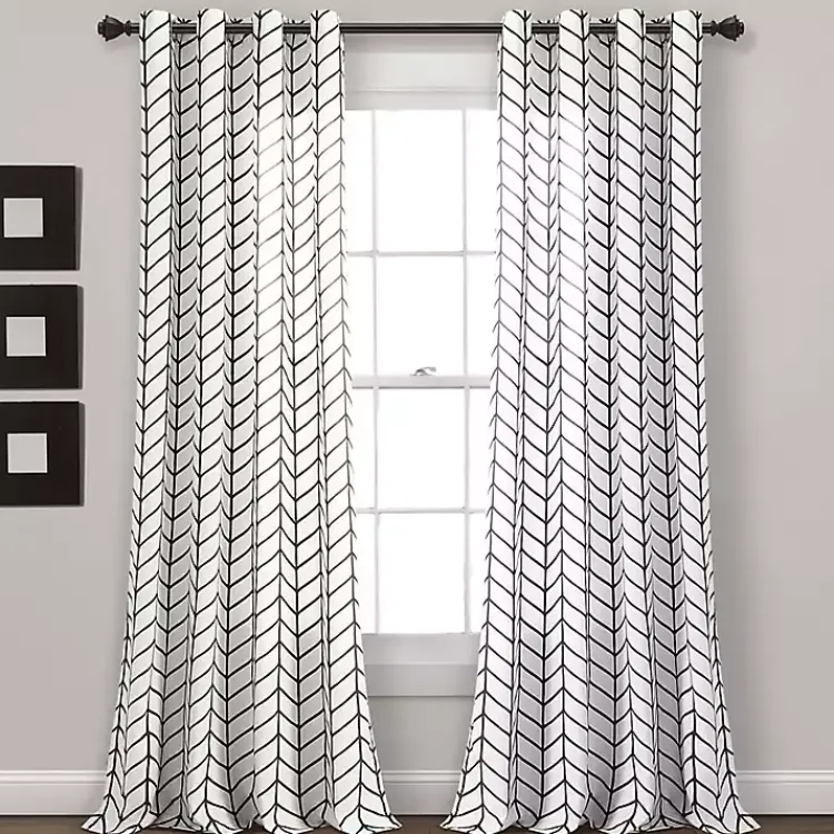 Kirklands Home Curtains & Drapes|Chevron 2-pc. Curtain Panel Set, 84 in. Black
