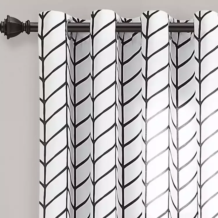 Kirklands Home Curtains & Drapes|Chevron 2-pc. Curtain Panel Set, 84 in. Black