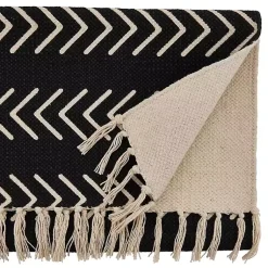 Kirklands Home Table Linens|Chevron Table Runner with Fringe Black