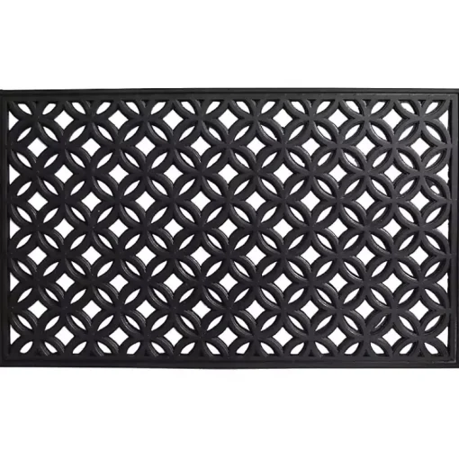 Kirklands Home Doormats|Circles Rubber Doormat Black