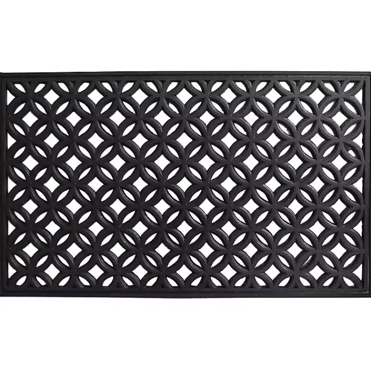 Kirklands Home Doormats|Circles Rubber Doormat Black