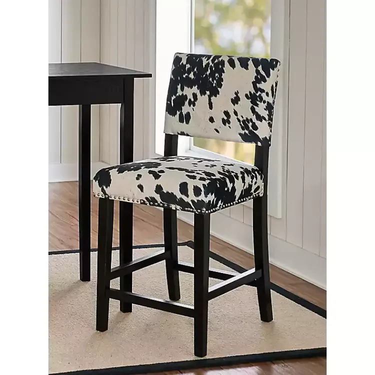 Kirklands Home Bar Stools & Counter Height Stools|Cora Udder Madness Counter Stool Black
