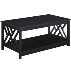 Kirklands Home Coffee Tables|Cut-Out Sides Coffee Table Black