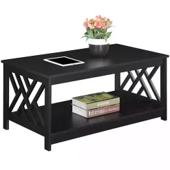 Kirklands Home Coffee Tables|Cut-Out Sides Coffee Table Black