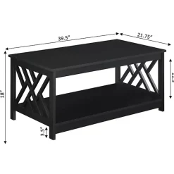 Kirklands Home Coffee Tables|Cut-Out Sides Coffee Table Black