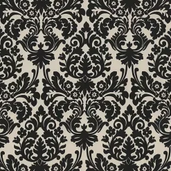 Kirklands Home Outdoor Cushions & Pillows|Black Damask Tufted Outdoor Settee Cushion