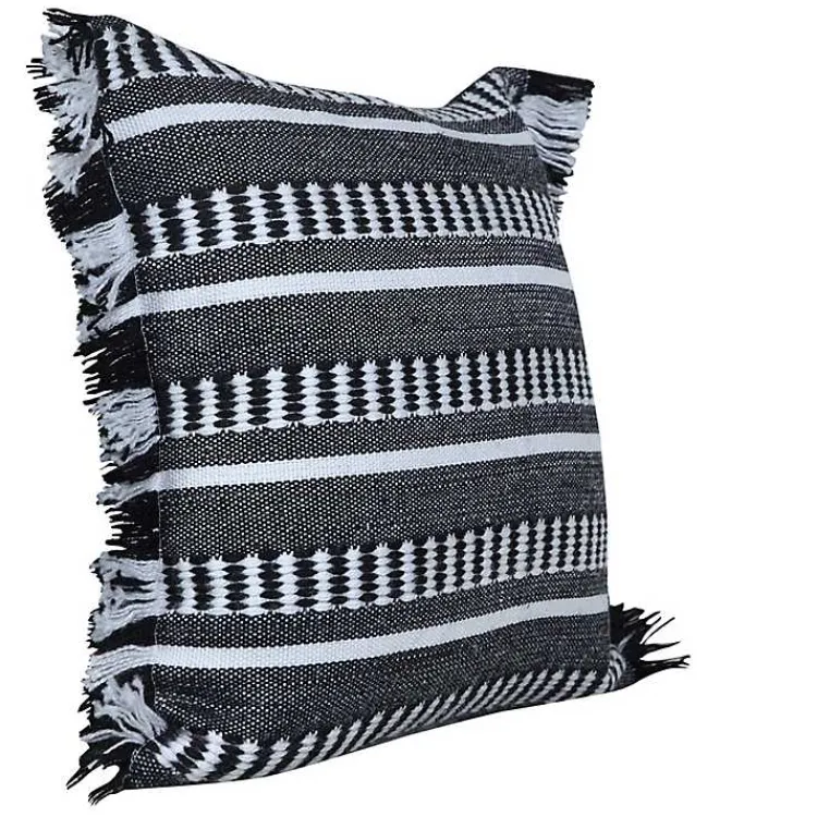New Black Dash Stripe Indoor/Outdoor Pillow Pillows