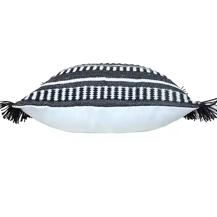 New Black Dash Stripe Indoor/Outdoor Pillow Pillows