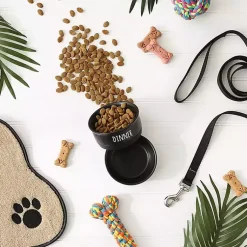 Kirklands Home Pet Dishes & Canisters|Dinner & Drinks 2-pc. Pet Bowl Set, 4 in. Black