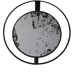 Kirklands Home Decorative Mirrors|Black Distressed Floating Wall Mirror