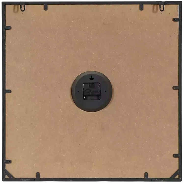 Kirklands Home Clocks|Black Distressed Wood Face Square Clock