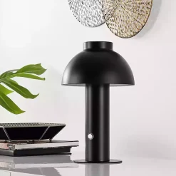 Kirklands Home Table Lamps|Dome LED Cordless Table Lamp, 12 in. Black